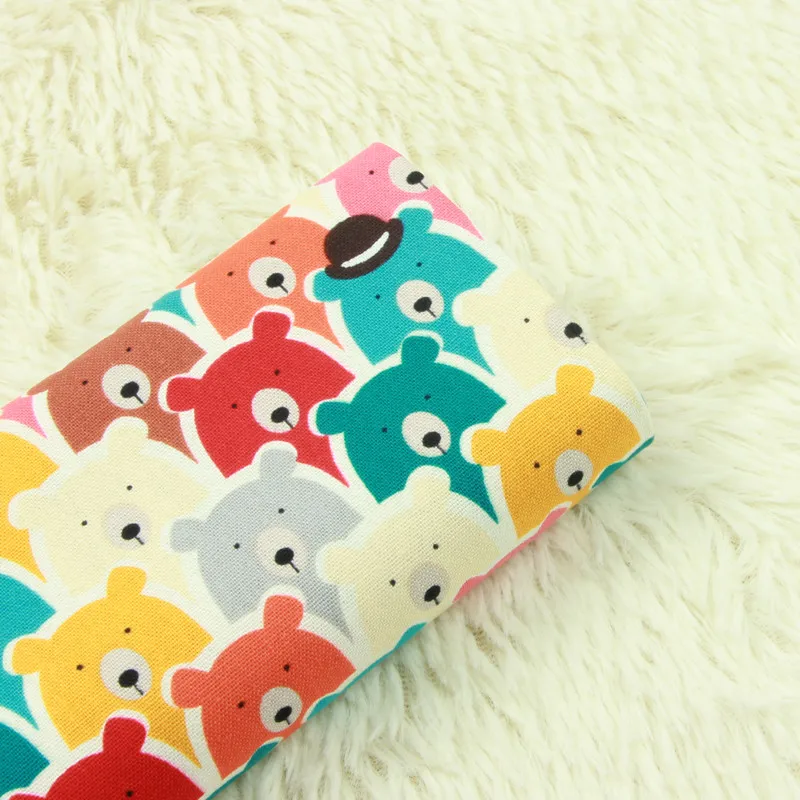 Половина ярда Хлопок Лен ретро-ткань с мультфильм голова панды печать ручной работы «сделай сам» Лоскутная работа рот золотой пакет сумка ткань A752