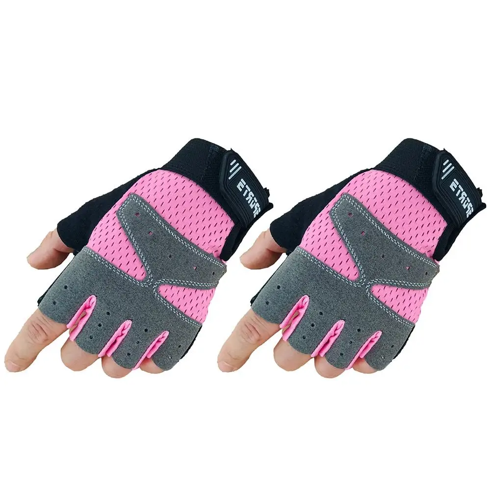 Подростковые спортивные перчатки, велосипедные защитные спортивные перчатки для тяжелой атлетики, перчатки для бега, предназначены для подростков, детей и маленьких женщин - Цвет: Pink