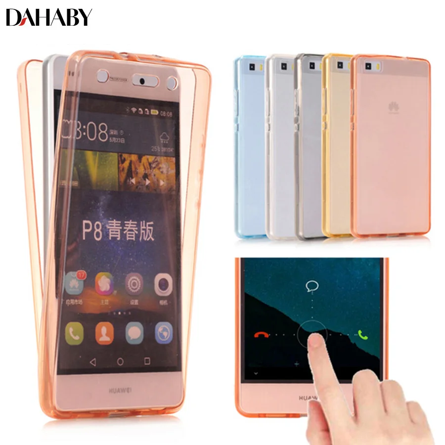 

Dahaby For Huawei P10 P20 Plus/Pro/Lite Honor 360 Degree Full Body 2 in 1 Soft Clear TPU Flexible Cover Front + Back Cover