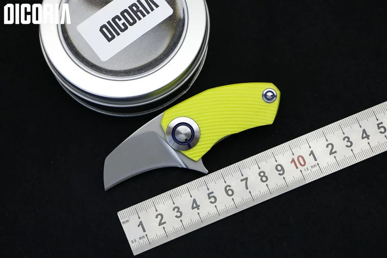 

DICORIA SiDis Parrot Mini Flipper folding knife 9cr18mov blade G10 Titanium Handle Hunting pocket camping fruit knives EDC tools