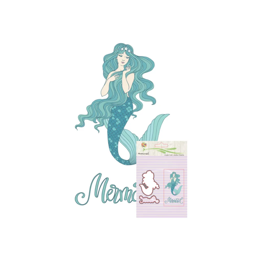 Mermaid Transparent Clear Silicone Stamp/Seal With Cutting Dies Frame for DIY scrapbooking Decorative | Дом и сад
