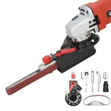 Bricolage ponceuse à bande ponceuse adaptateur Bandfile ponceuse à bande pour 100mm 4 "meuleuse d'angle électrique travail du bois meulage outils électriques(China)