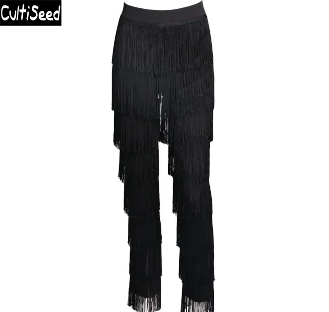 

Cultiseed 2018 Female High Waist Tassel Pants Trousers Ladies Vintage Elegant Party Ankle Length Pants Women Fashion Trousers
