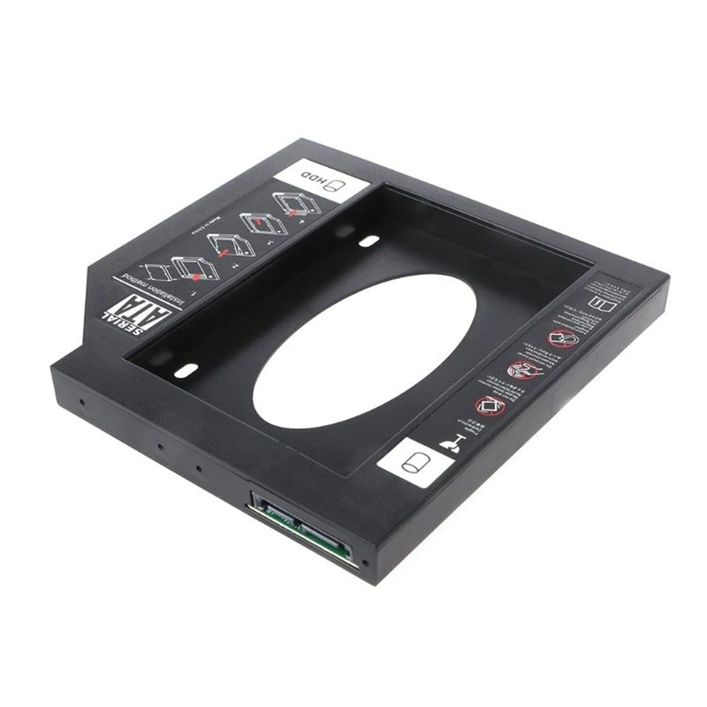 Universal Plastic HDD Caddy 12.7mm SATA 3.0 2.5" SSD Case For Laptop CD DVD ROM