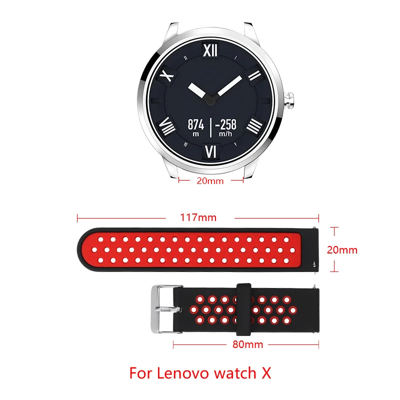 18mm 20мм силиконовая спортивная лента Для Lenovo Watch X Plus для Samsung Galaxy Watch 42мм Gear S2 Браслет мягкий силикон сменный ремешок