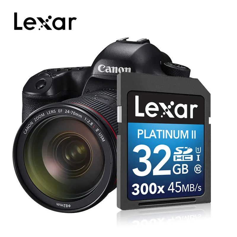 

High speed Lexar 300x 16GB 32GB 45MB/s Class 10 SD SDHC SDXC Memory Card in SD card for Digital SLR/HD camera
