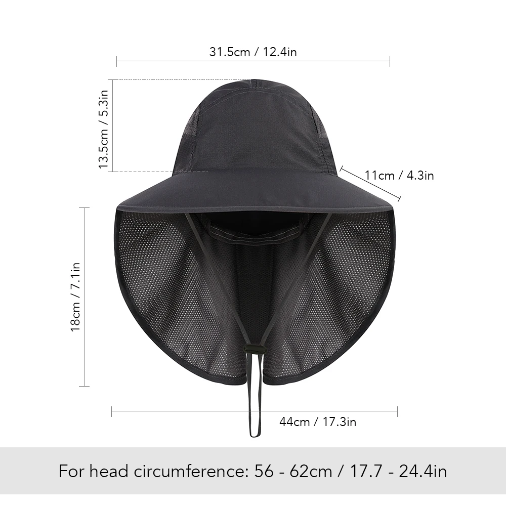 Sun Caps Flap Hats 360 degree Solar UV Protection Sun Hat Summer Men Women Sun Visor Cap Folding Removable Neck Face Mask Head