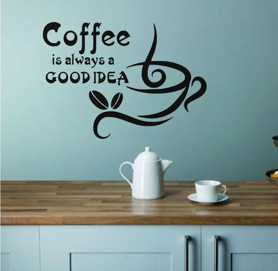 Coffee is a good idea wall decals dining room kitchen wall sticker removable waterproof self adhesive wallpaper home decor Coffee is a good idea wall decals dining room kitchen wall sticker removable waterproof self adhesive wallpaper home decor