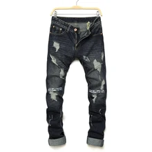 High Quality drawstring Jeans Homme Black Slim Denim Trousers Male Solid Straight Designer Classic Canusl skinny Jeans Men