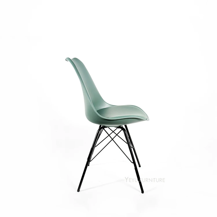 Современный дизайн пластиковые и металлические стальные ножки мягкие обеденный стул, популярный дизайн Лофт стул с подушкой, компьютерный стул(кабинетный) 1 шт
