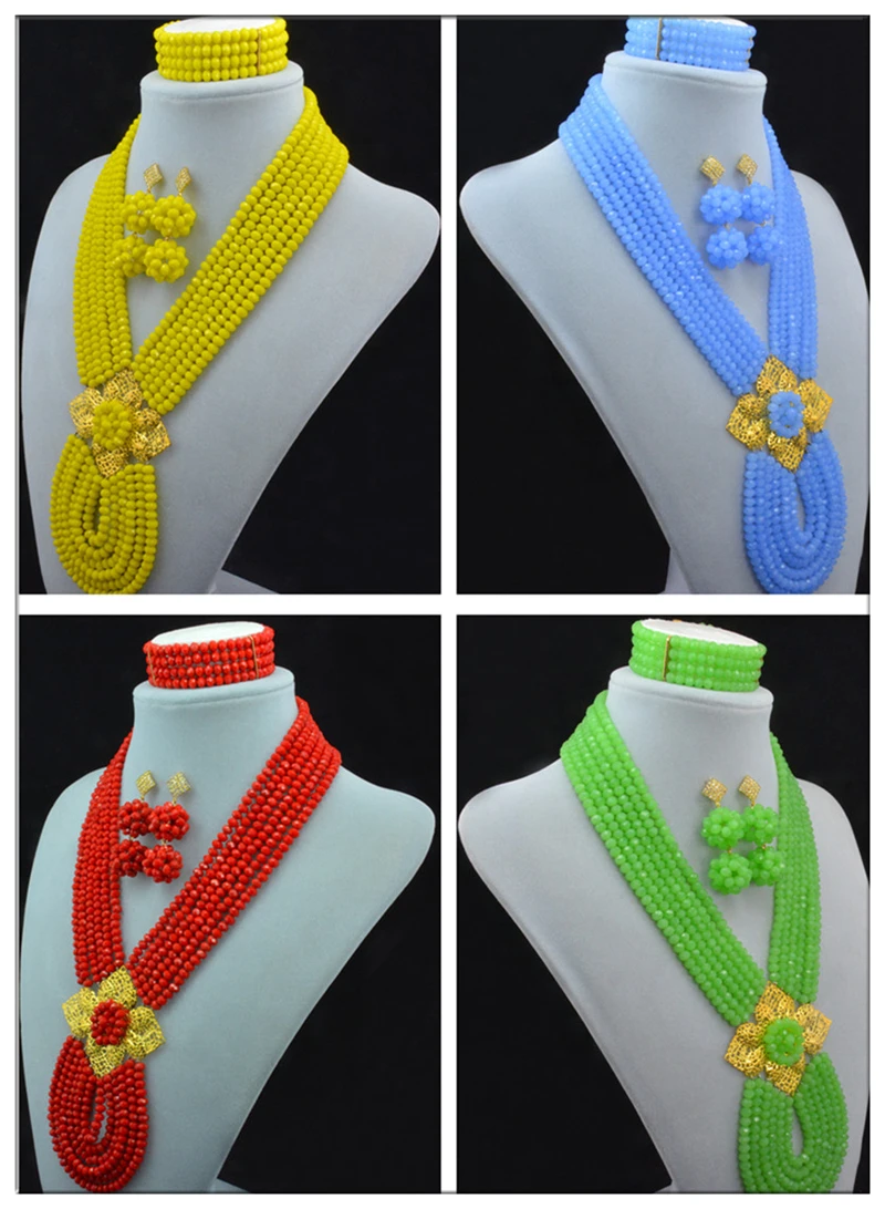 

2016 Christmas Jewelry Sets Red Nigerian Wedding African Beads Jewelry Set New Bridal Jewelry Neckalce Sets Free Shipping 10002