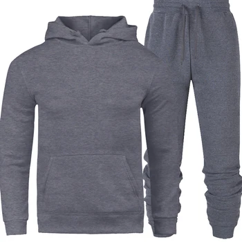 

2019 New Hoodie Autumn Sport Suit Solid Hooded Men Casual Cotton Fall / Winter Warm Sweatshirts Women's Casual Tracksuit Costume