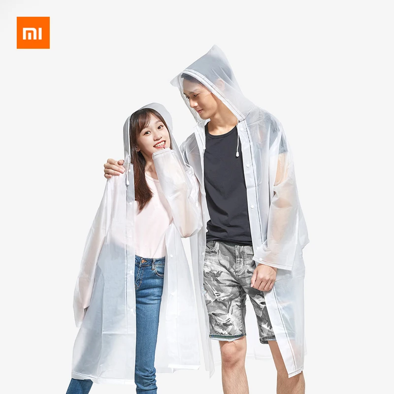 

Xiaomi Youpin Women men EVA Transparent Raincoat Portable Outdoor Travel Rainwear Waterproof Camping Hooded Rain Cover