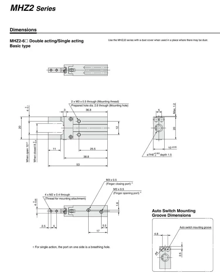 Mhz2-6s1 mhz2-6s2 mhz2-6s3 MHZ2-6S smc Стандартный Тип цилиндра Параллельно Стиль Воздушный Захват пневматический компонент МГц серии