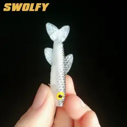 Swolfy 20 шт./лот 4,5 см 1,4 г искусственный крючок для рыбной ловли Swimbaits Рыбалка приманки силиконовые T Tail приманки для рыбной ловли нахлыстом