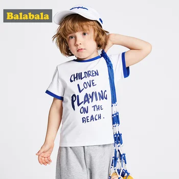 

BalabalaChildren wear baby half sleeve cotton t shirt boy short sleeve tshirt summer 2019 new hit color tide children