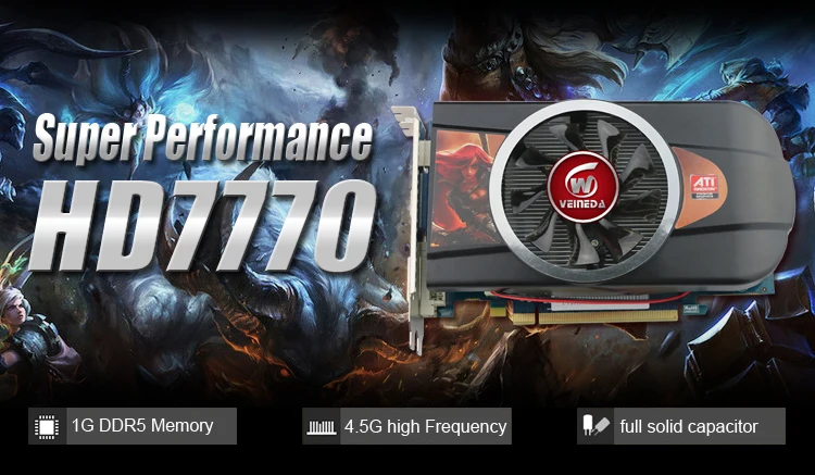 Видеокарта VEINEDA HD7770 1 ГБ 128 бит PCI Express 2 0 GDDR5 для настольных ПК ATI Radeon Games|Графические