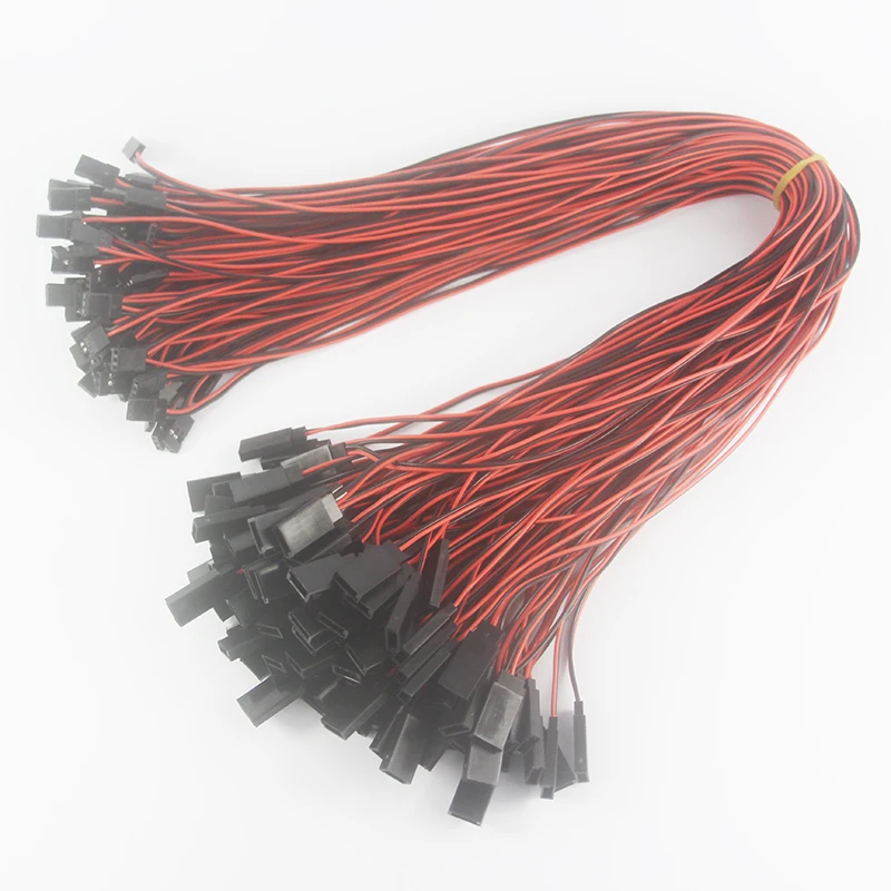 Сервокабель 100 шт./лот 26AWG 500 мм 50 см 2 контактный штекер гнездо разъем 30 жильный