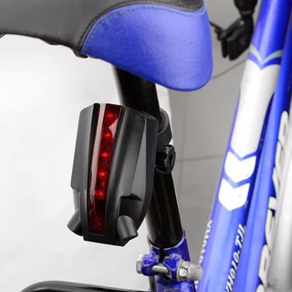 2 Laser+5 LED Rear Bike Bicycle Tail Light Beam Safety Warning Red Lamp