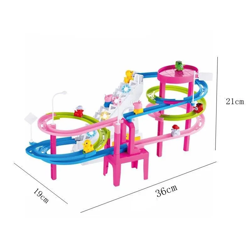 Свинка Пеппа Джордж электрическая музыкальная подсветка маленькая электрическая горка для скалолазания по ступенькам кухонные игрушки для детей