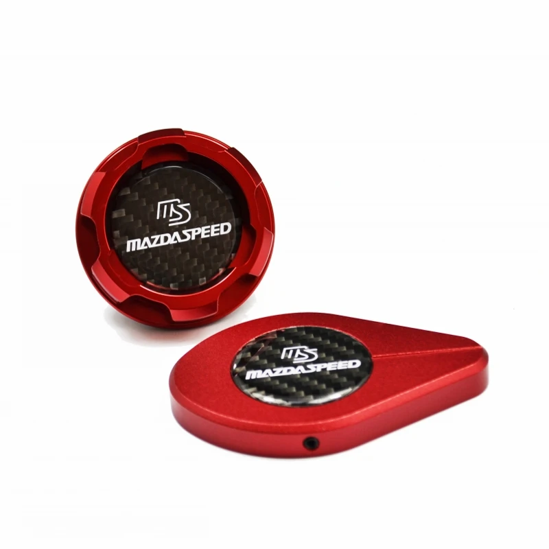 

Carbon fiber Emblem Aluminum Radiator Cap Cover & Aluminum ENGINE Oil Cap for MAZDA MAZDASPEED RX7 RX8 PROTEGE FSDET MIATA MX5
