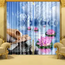 Photo Print стереоскопического 3d Шторы s 3D трехмерной печати Лотос воды Шторы красивые пейзажи