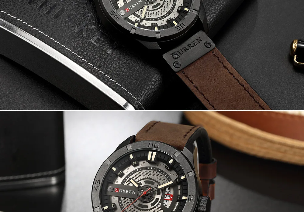 Военный Спорт Кварцевые часы Мужская лучших люксовый бренд кожаный ремешок Водонепроницаемый наручные часы мужской часы дизайнер