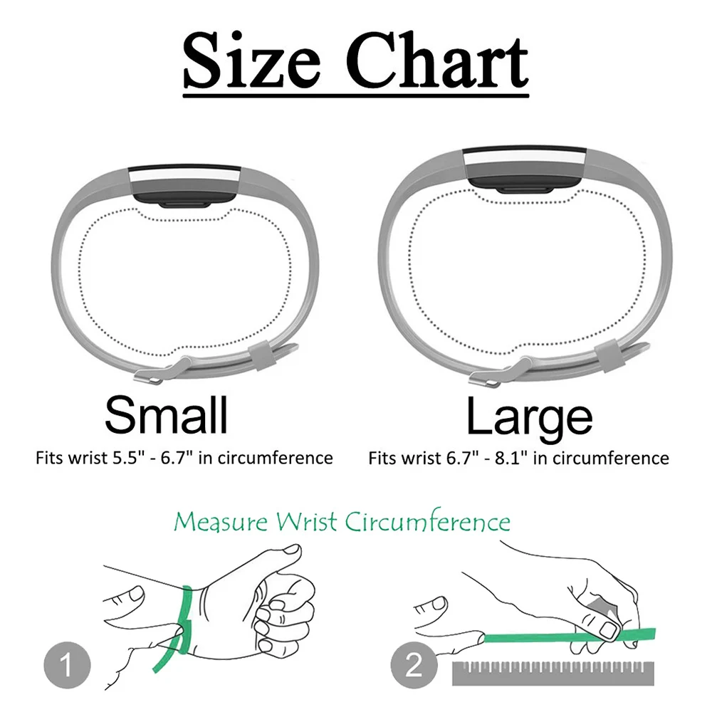 Honecumi Wrist Band For Fitbit Charge 2 TPU Watchband Accessory Wrist Strap For Fitbit Charge 2 Rose GoldSilver Bracelet  (5)