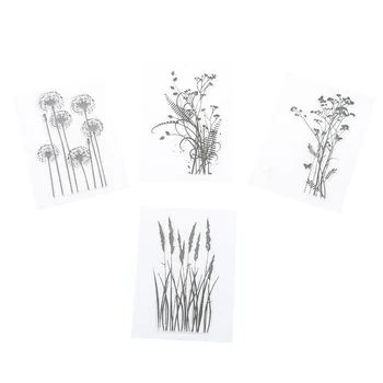 

DIY Flower Grass Transparent Silicone Clear Stamps Inkpad Stamper Accessories For Scrapbooking Photo Album Painting Toy