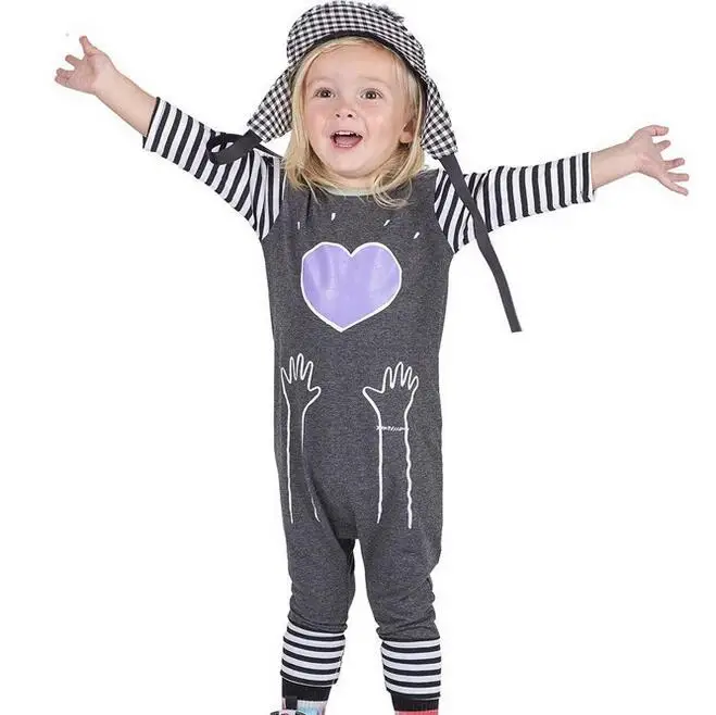 4pcs/lot baby clothes bodysuits one pieces body Striped Love newborn