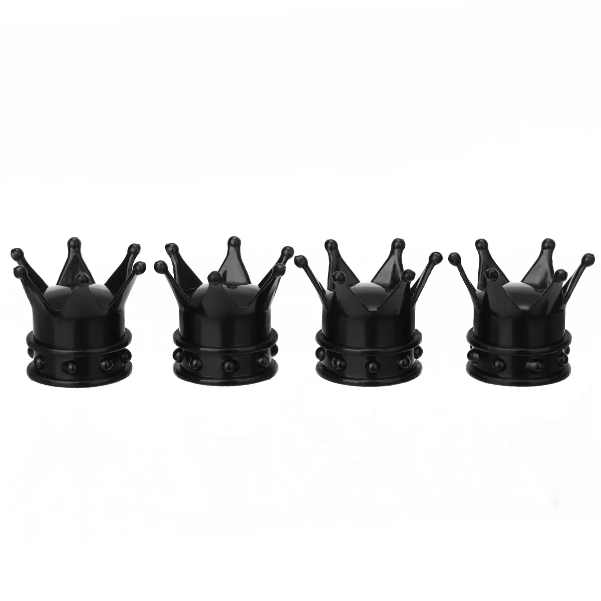 Black Crown Car Tire Valve Caps Leakage-proof Aluminium Vent Caps Dust Cover For Auto Truck Motocycle Bike Tyre Wheel Stem Cap