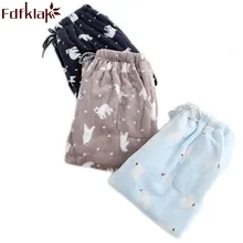 Fdfklak осенне-зимние фланелевые толстые парные пижамы, женские брюки с принтом, пижамные штаны для женщин, пижамные брюки Q419