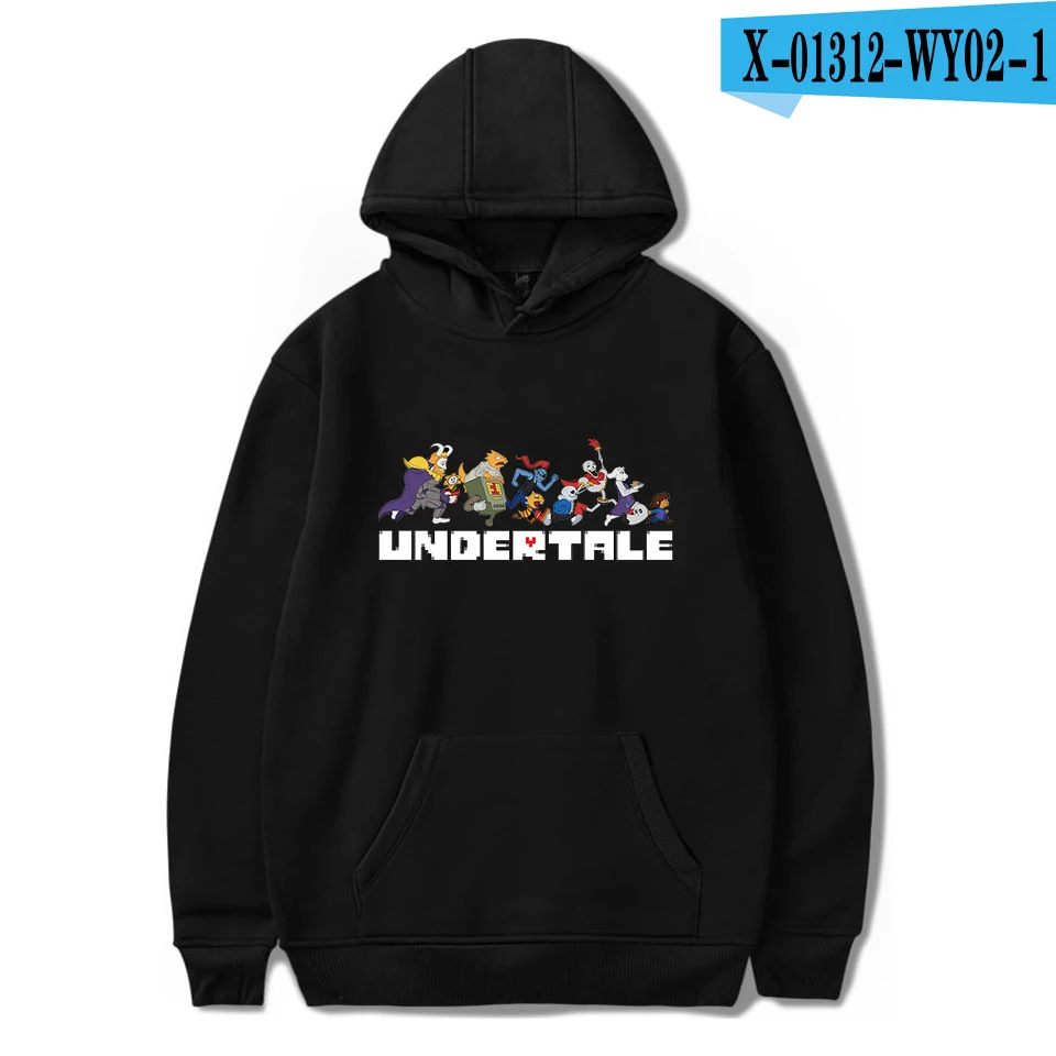 Новая мода Undertale толстовка с капюшоном для мужчин/женщин Модный повседневный Уличная пуловер с капюшоном принт Undertale мужские s толстовки Одежда - Цвет: black