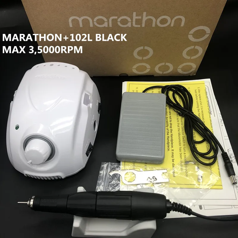

MARATHON-Champion 3 102L Handpiece 35000rpm Electric Nail Drill STRONG 210 Micro Motor Grinding Machine For Nail Art Tools