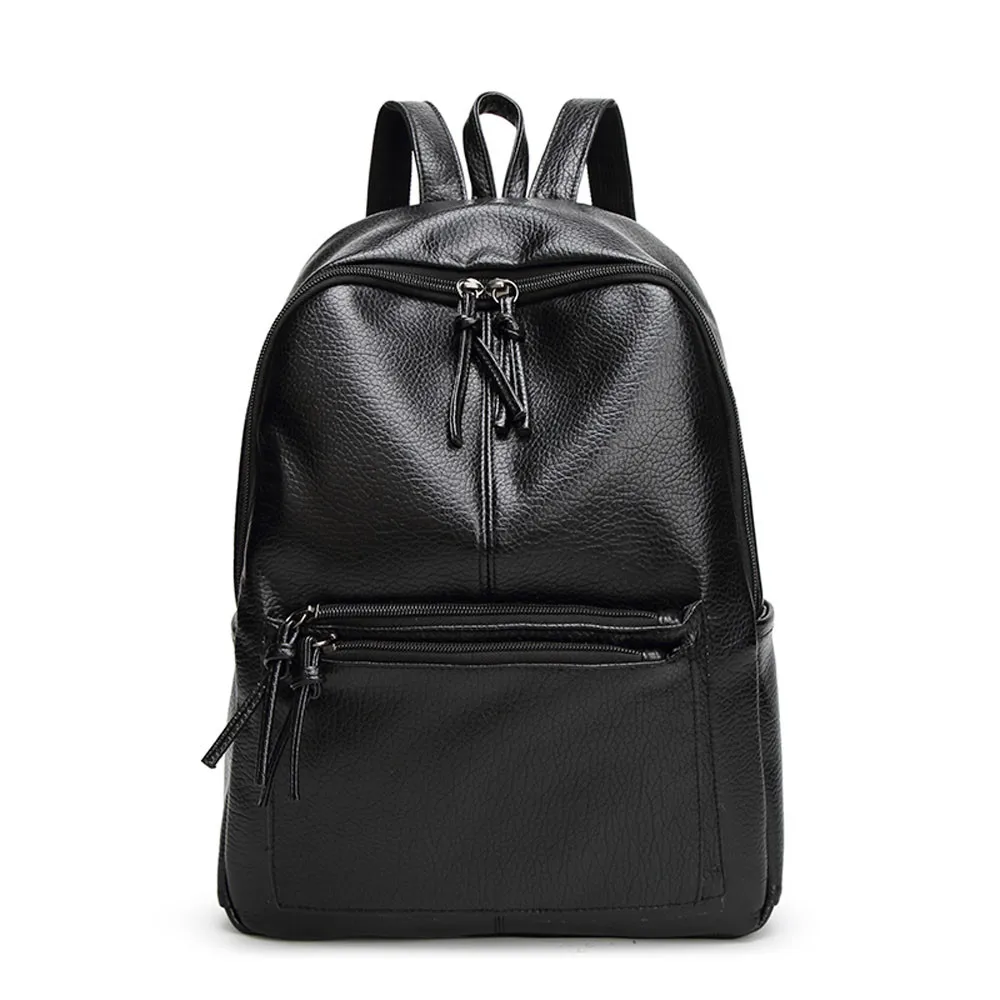 High quality PU Leather Backpack Women School Travel Bag Fashion Casual Backpacks Luxury bolsos mujer 2017