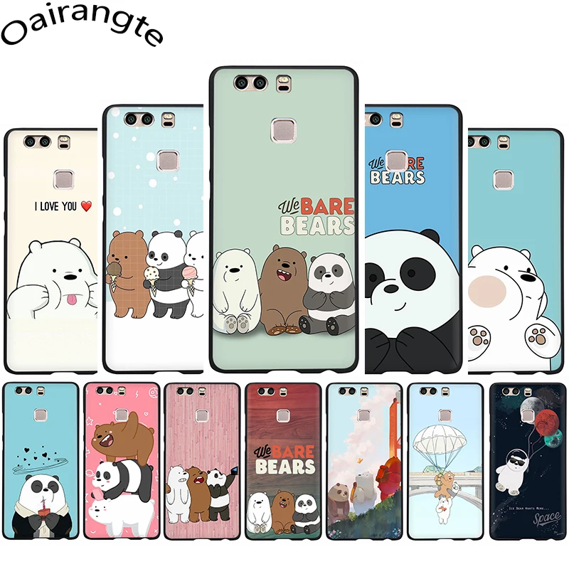 

Cute Cartoon We Bare Bears Soft Phone Cover Case For Huawei P8 9 Lite 2017 P10 Lite P20 30 Lite Pro