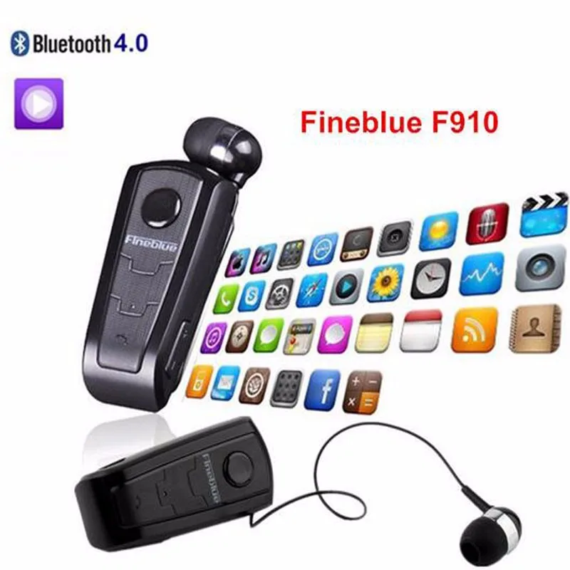 FineBlue F910 Wireless Bluetooth Earphone Auriculares Retractable Remind Vibration Alert Wear Clip Hands Free Driver Earphones 1