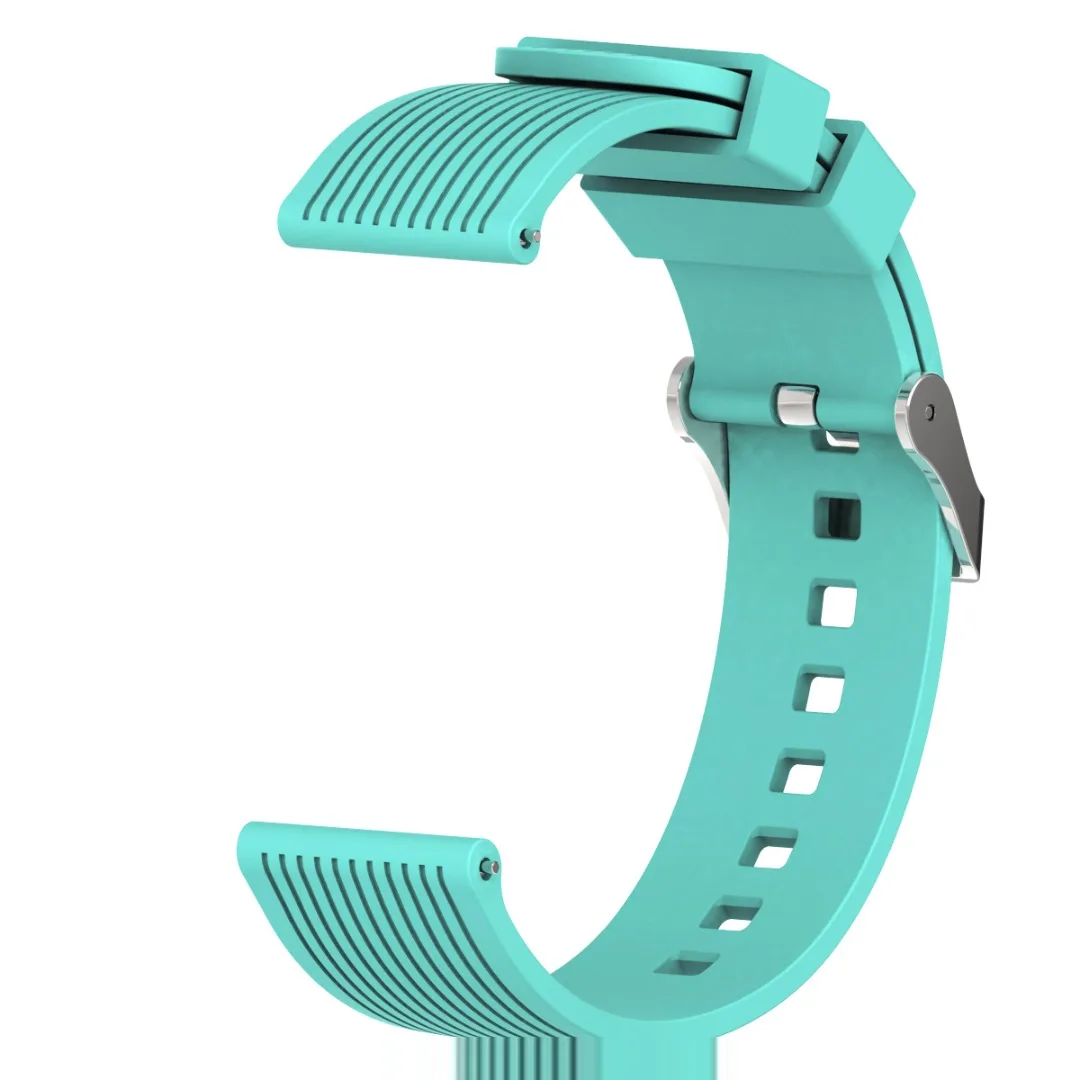 Candy Color 20MM Silicone Sport Watchband for Samsung Galaxy Watch Metal Buckle Striped Replacement Strap for SM-R810 42MM Gear2