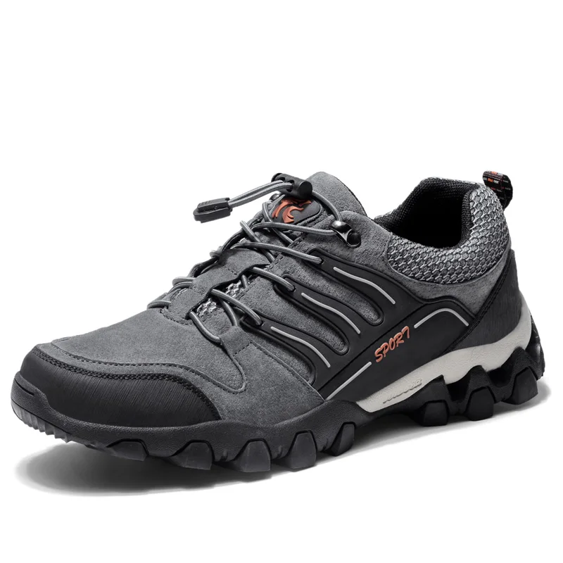 

Hot Sale Leather Hiking Shoes Men New Spring and Autumn Breathable Man Sneakers Light Mens Outdoor Climbing Sport Shoe 3 Colors