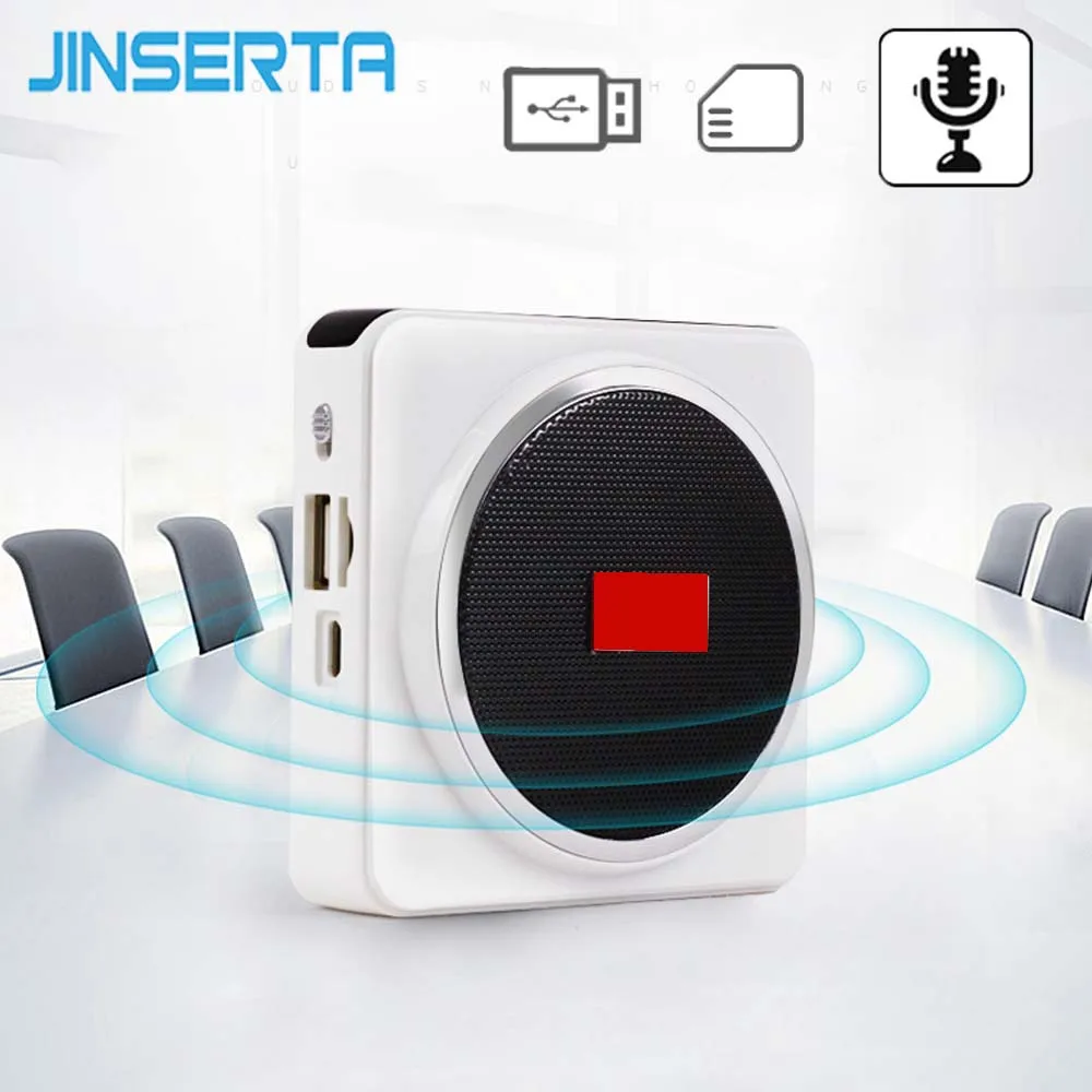 

JINSERTA Wired Mini Voice Amplifier Portable 15W Speaker Natural Sound Microphone Loudspeaker Support TF USB AUX for Teaching