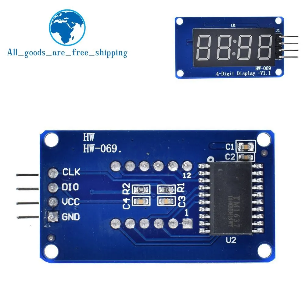 

TM1637 LED Display Module For Arduino 7 Segment 4 Bits 0.36Inch Clock RED Anode Digital Tube Four Serial Driver Board Pack