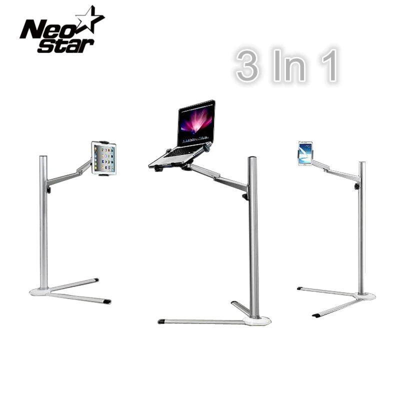 Universal 3 In 1 Tablet Stand Holder For Ipad For Iphone For Macbook For Lenovo 3.5-15 inch Laptop Tablets Notebook Floor Stand