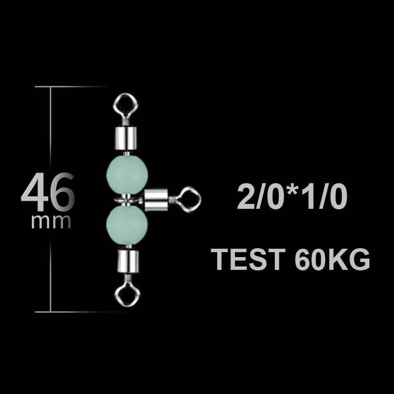 Ходьба рыбы 10 шт./лот 3 пути светящиеся Вертлюги разъем шарикоподшипник поворотный оснастки твердые кольца прокатки поворотный стальной морской рыболовные крючки - Цвет: 1