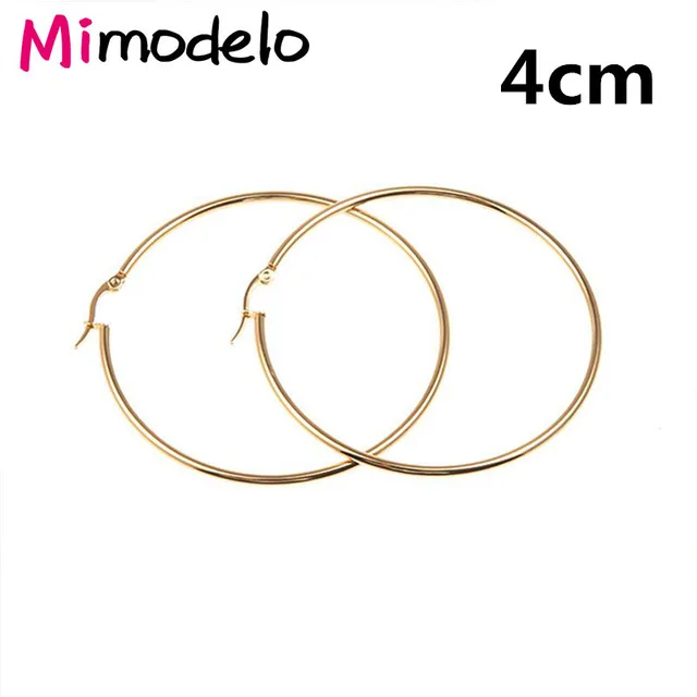 Большой круг, гладкое большое кольцо, модное женское золотое серебряное кольцо с гиперболом, металлическое Шикарное Кольцо - Окраска металла: Gold-4cm