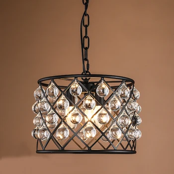 

Casing outside the metal retro Art Deco style crystal chain Chandeliers for Hallway Entry Kitchen Dining/ Bedroom Living Room