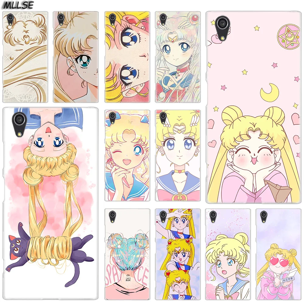 

MLLSE Anime sailor moon lune cat Case Cover for Sony Xperia M4Aqua M5 E5 X XA XA1 XA2 Plus XA3 XZ XZ1 XZ2 Compact Z5 L1 L2 L3