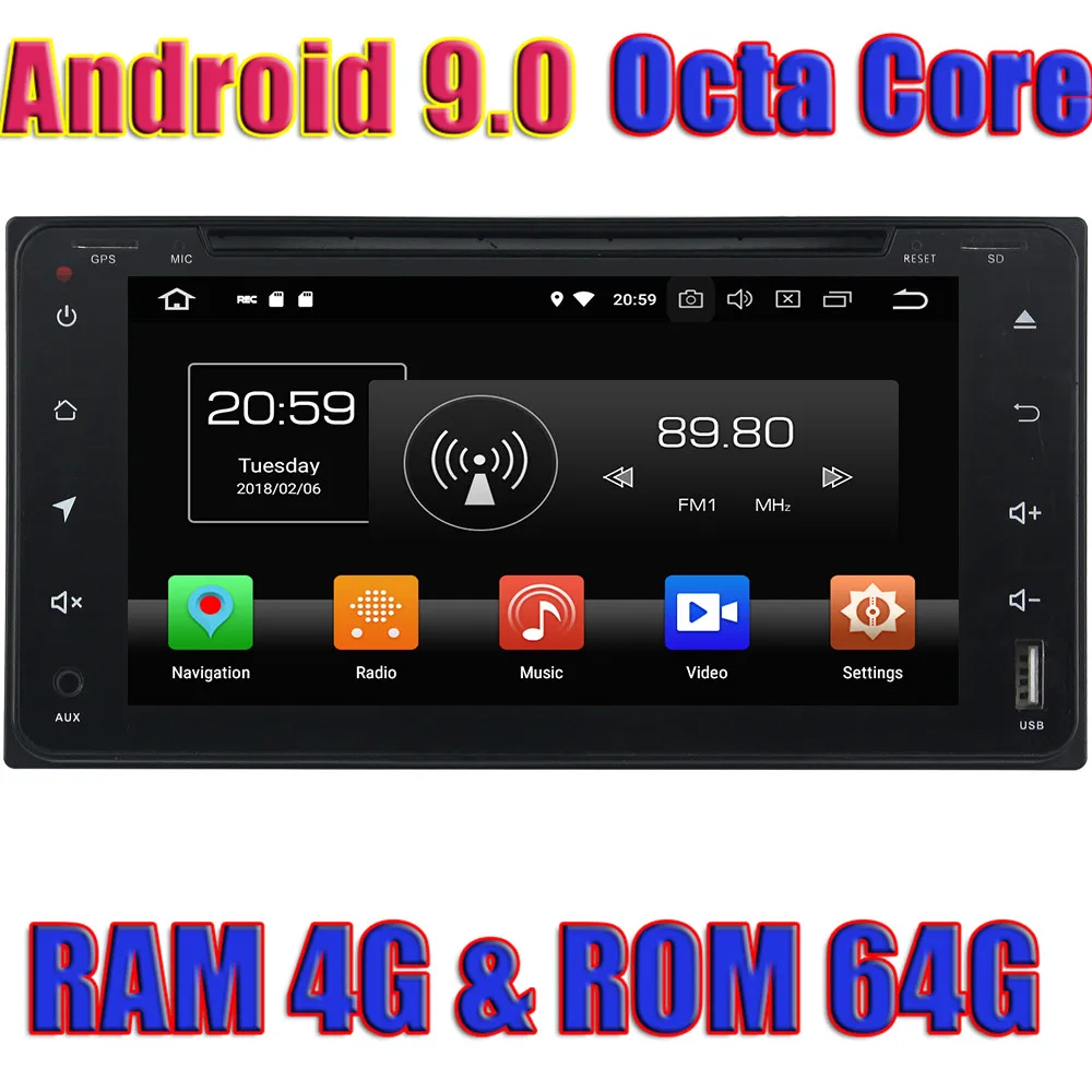 Автомобильный DVD проигрыватель wanобычно Android 9 0 Автомагнитола для Toyota Rav4/Corolla