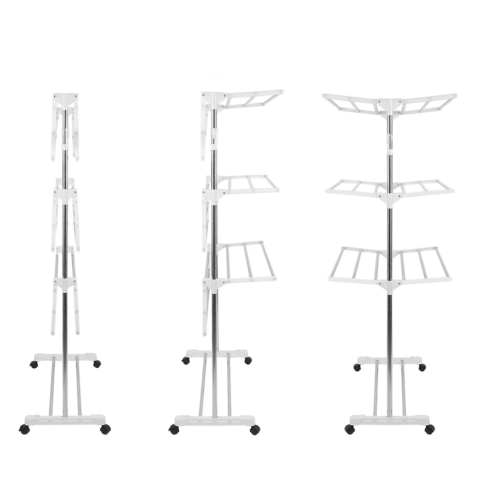Новое поступление трехслойная Складная сушилка для белья домашняя Домашняя одежда обувь передвижная вешалка Прямая поставка HWC