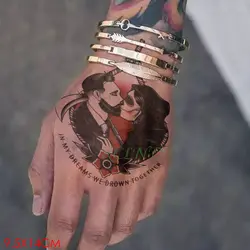 Водостойкая временная татуировка наклейка поцелуй пара Грим жнец временная татуировка флэш-тату рука художественные татуировки для