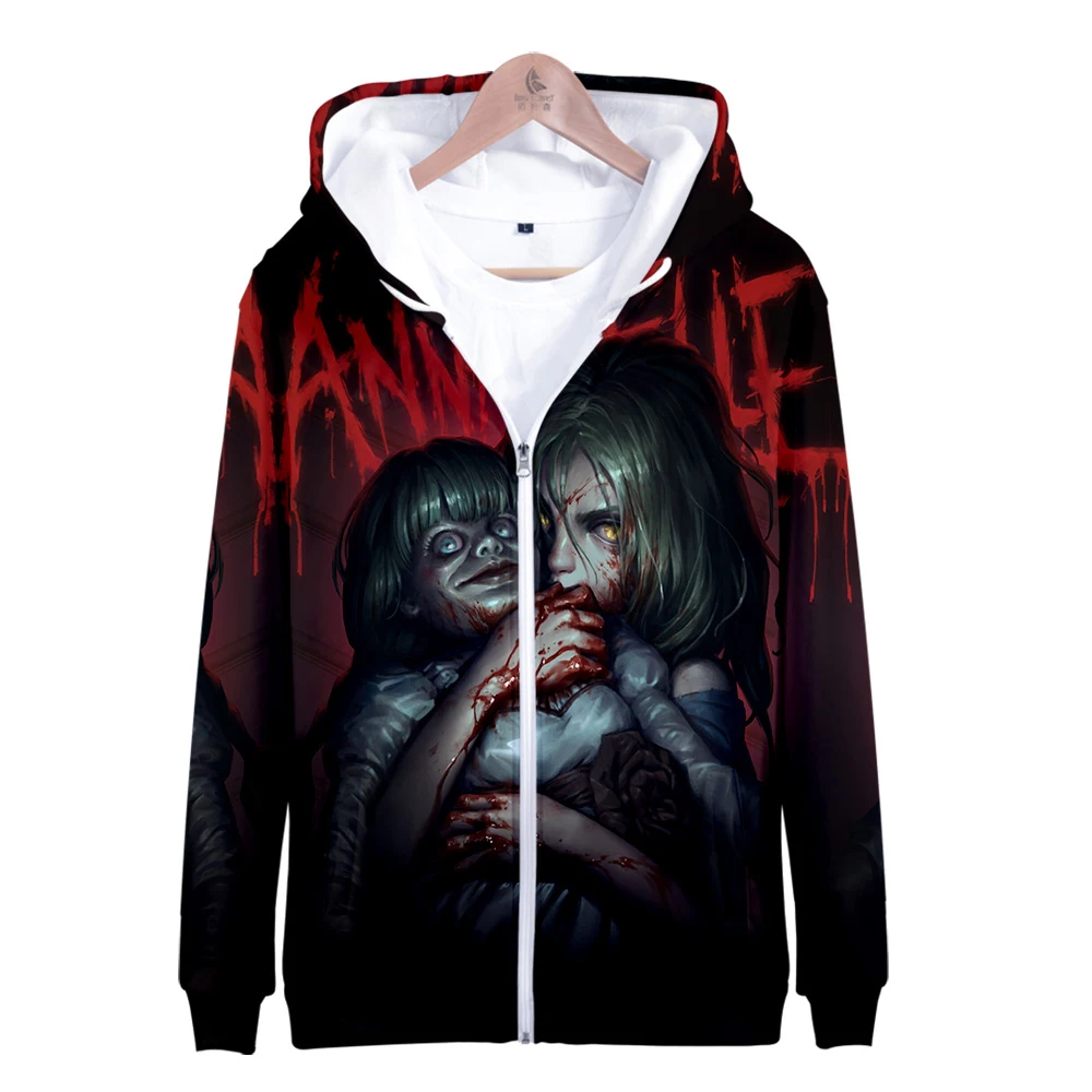 

Movies Hoodies Sweatshirts Men 3D Print Once Upon A Time In Hollywood And Annabelle Zipper Hooded Jacket Clothing Wholesale